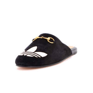 Gucci x adidas Women's Trefoil Slippers Suede with Leather